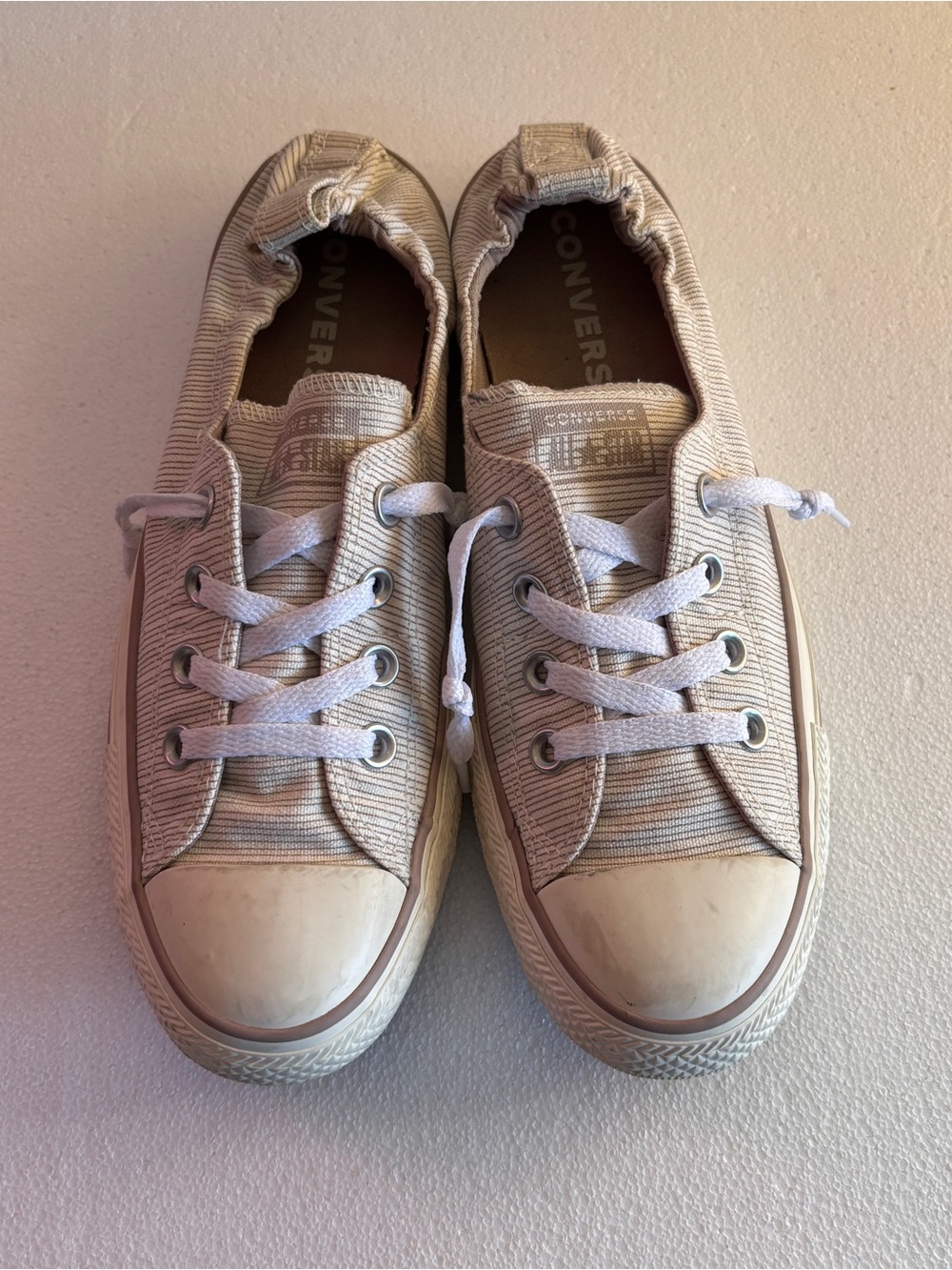 Converse Shoreline Slip On Sneakers Womens 9 Taupe Egret Chuck Taylor Low Top